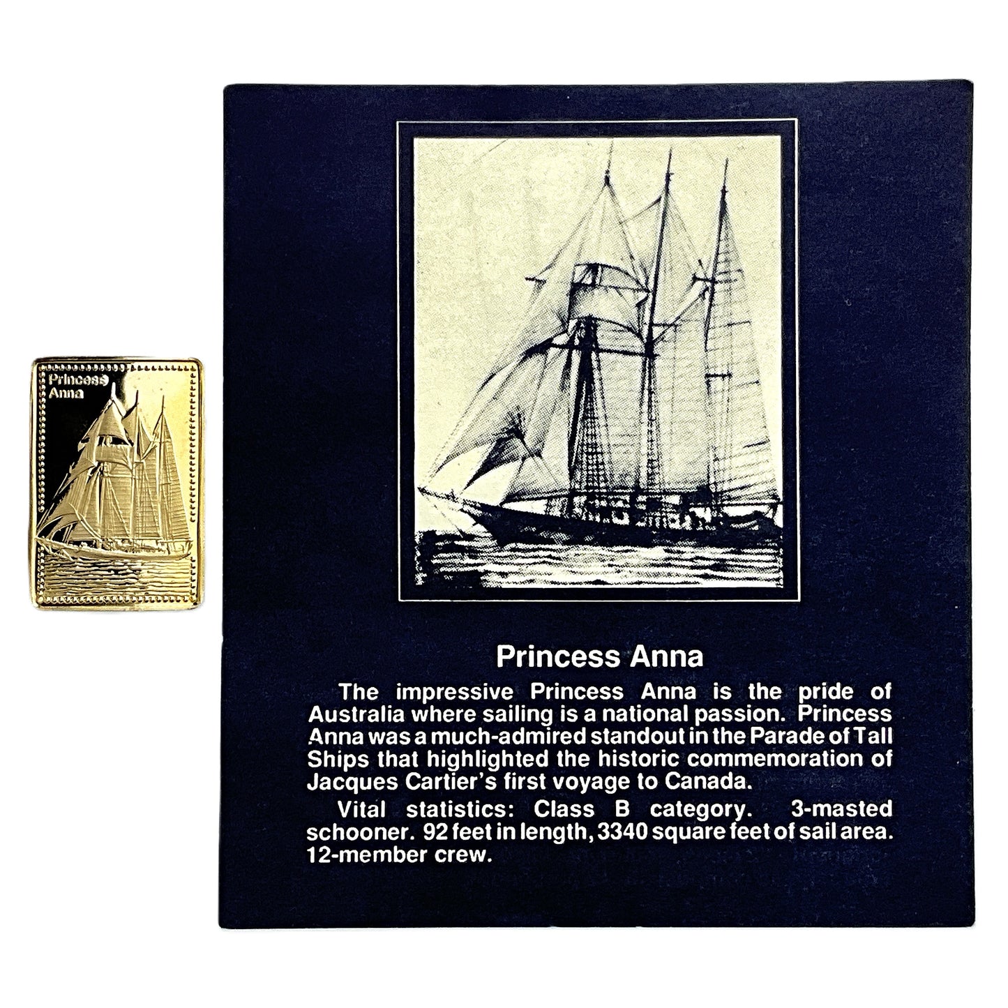 .500 ozt Princess Anna Tall Ship 999 Silver