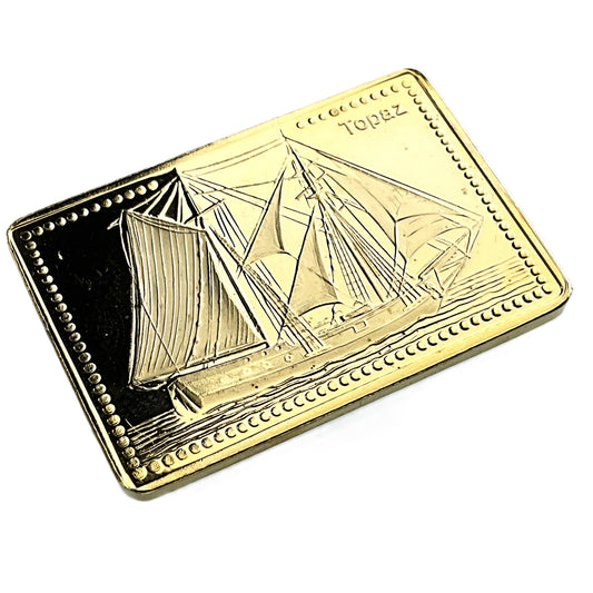 .500 ozt Topaz Tall Ship 999 Silver