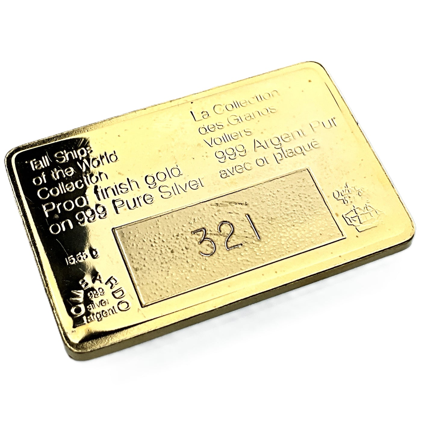 .500 ozt Topaz Tall Ship 999 Silver