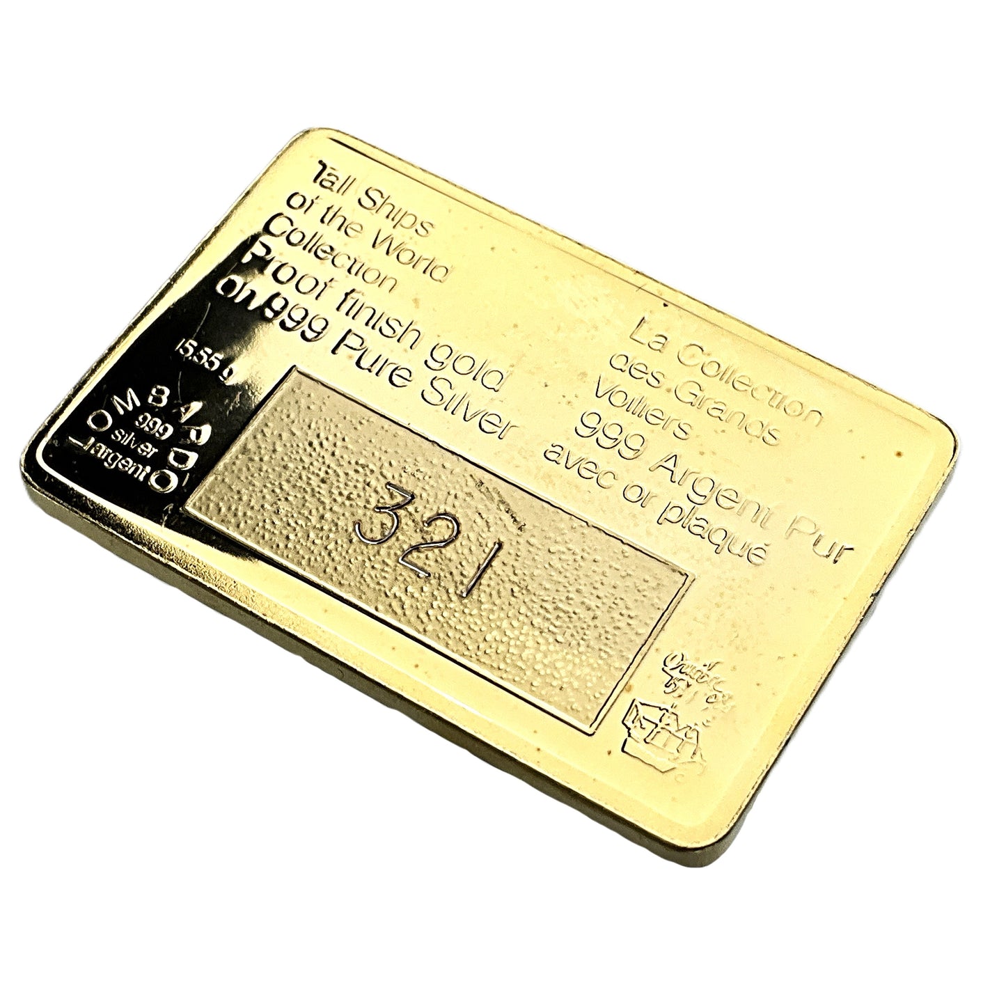 .500 ozt Topaz Tall Ship 999 Silver