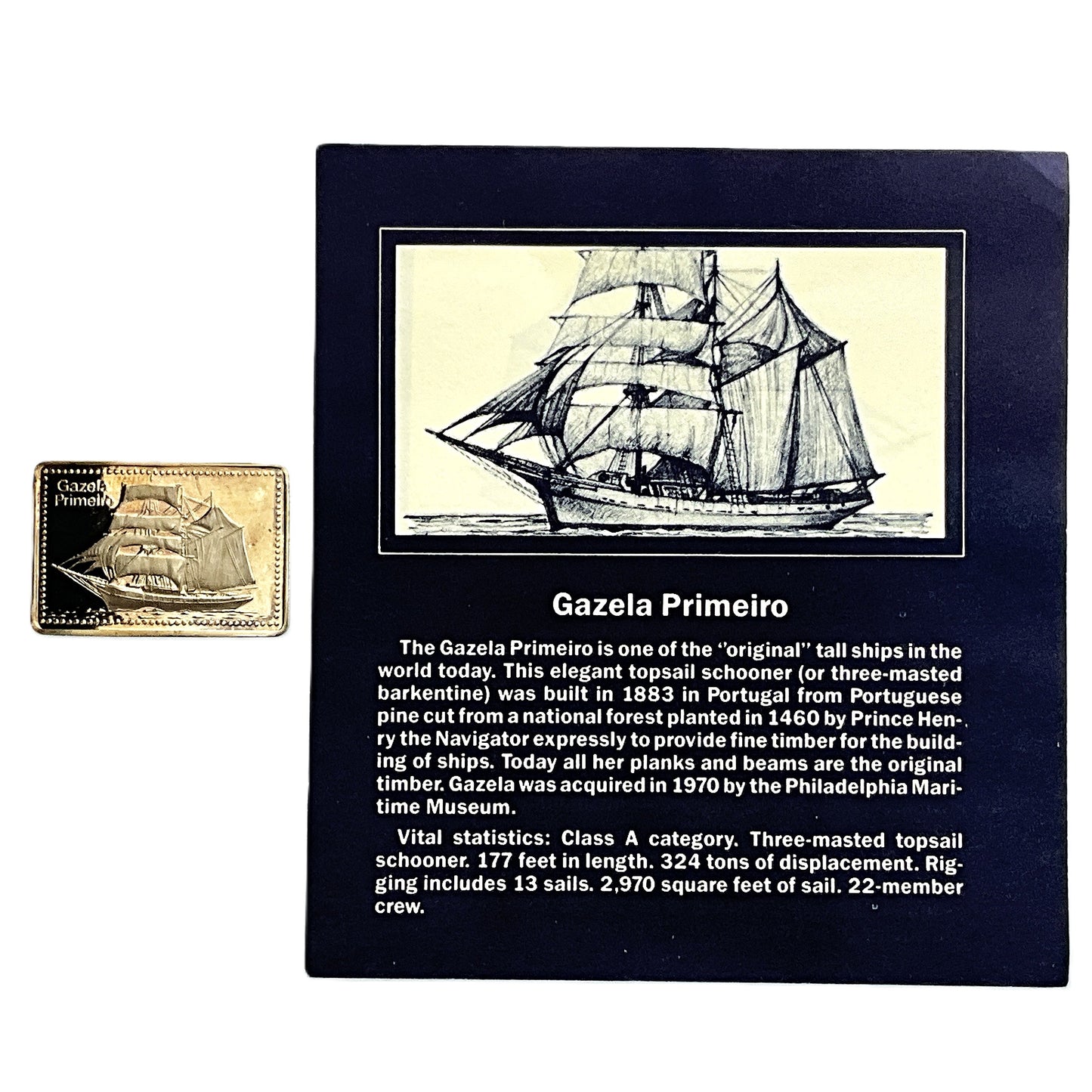 .500 ozt Gazela Primeiro Tall Ship 999 Silver