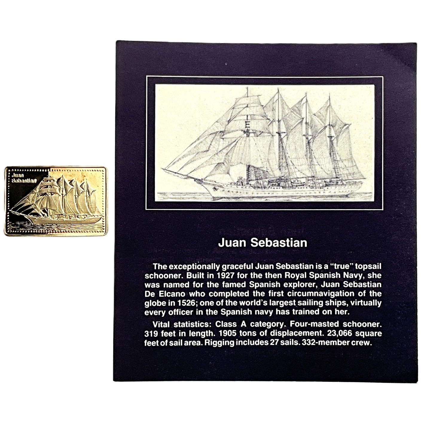.500 ozt Juan Sebastian Tall Ship 999 Silver