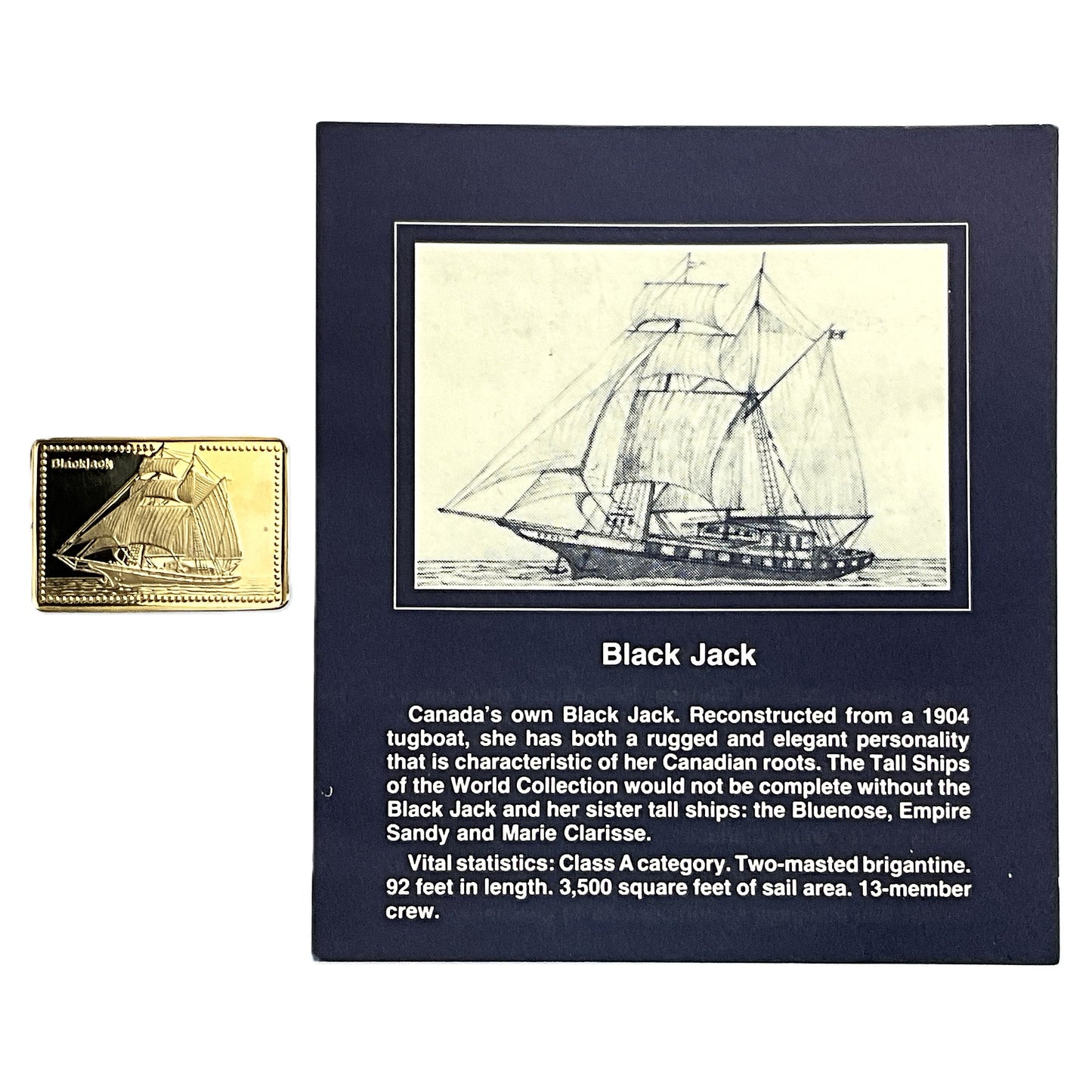 .500 ozt Black Jack Tall Ship 999 Silver