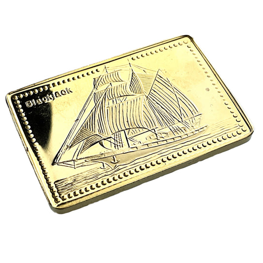 .500 ozt Black Jack Tall Ship 999 Silver