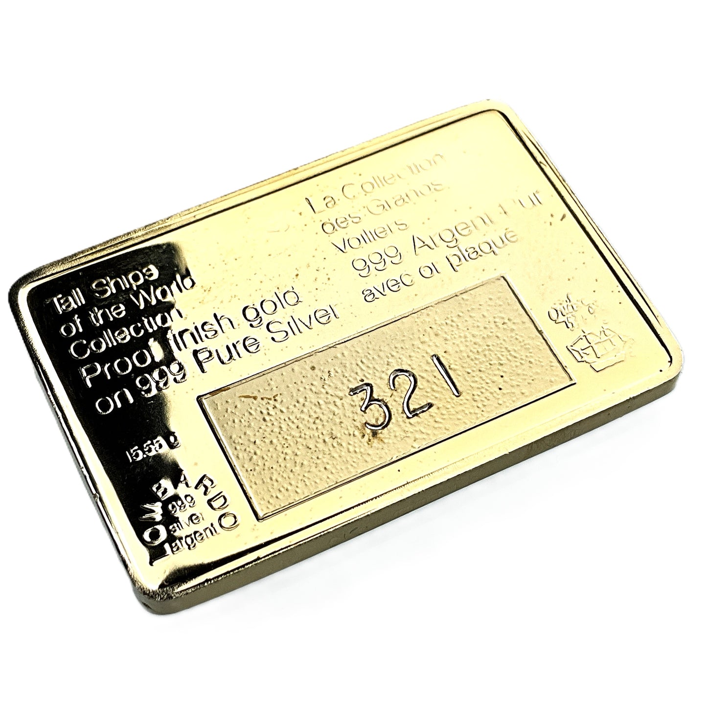 .500 ozt Black Jack Tall Ship 999 Silver