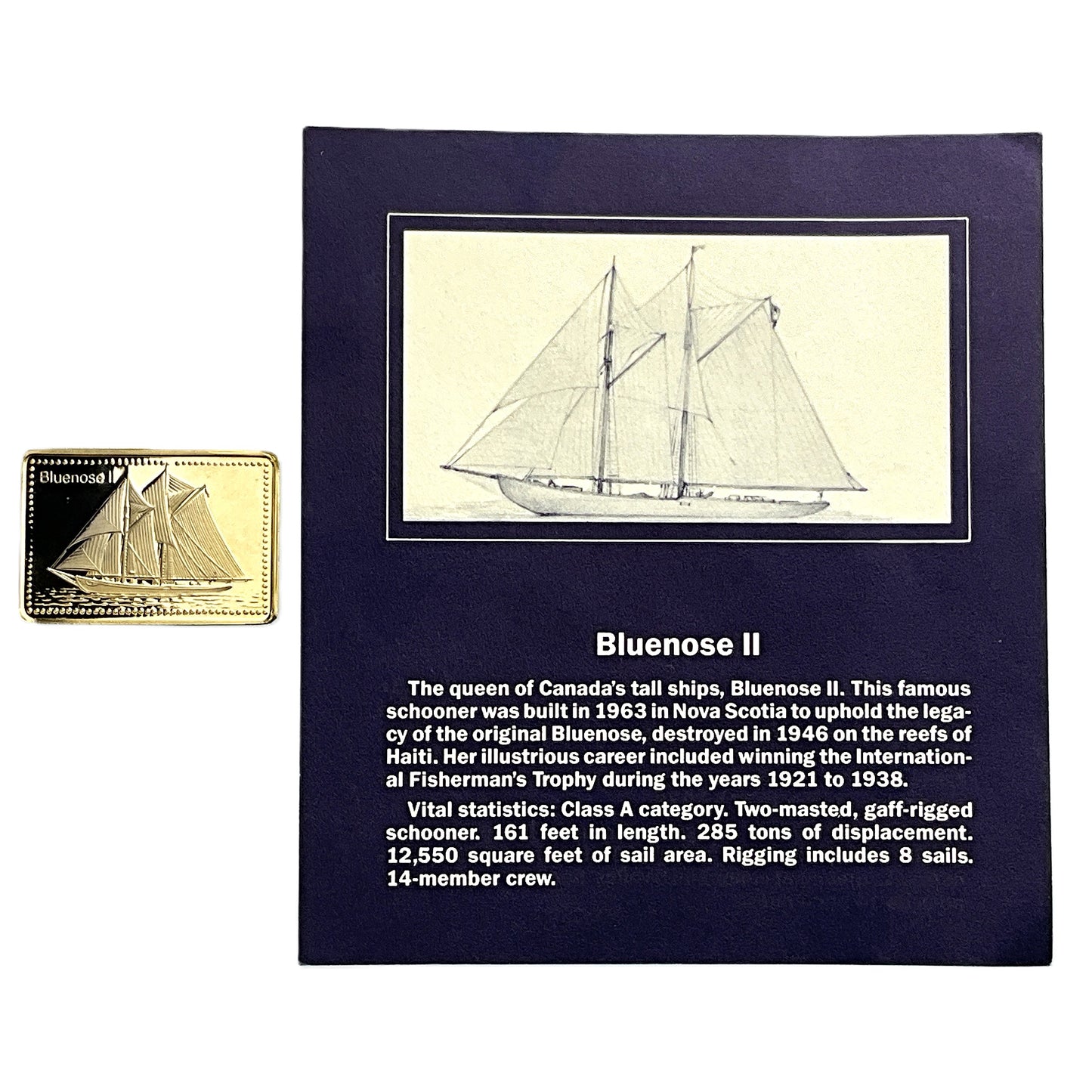 .500 ozt Bluenose II Tall Ship 999 Silver
