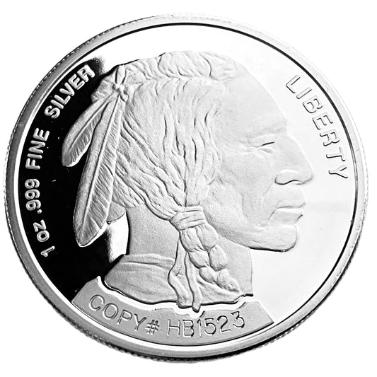 1 ozt Indian Buffalo 999 Silver Round