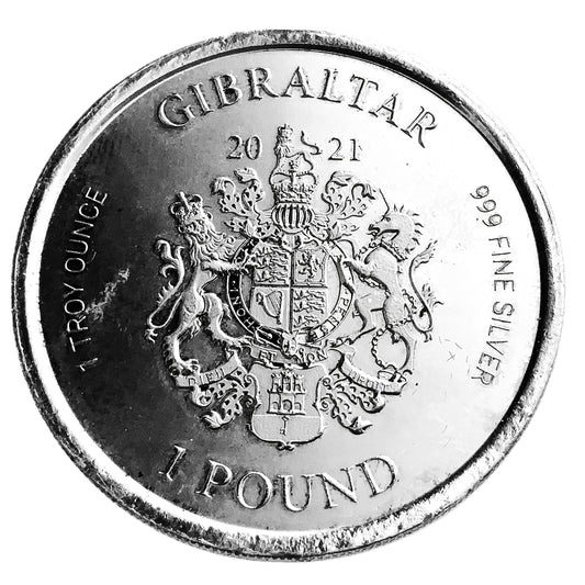 1 ozt Gibraltar Justice 999 Silver £1 Coin