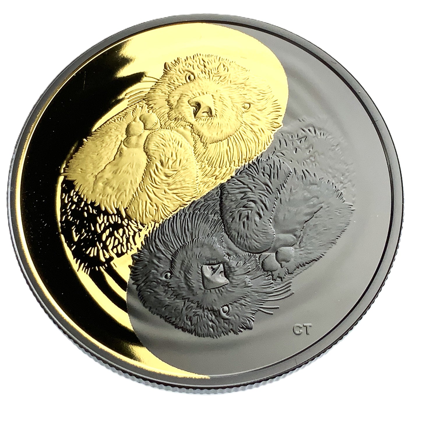 1 ozt Yin Yang Black Gold Sea Otter 9999 Silver $20