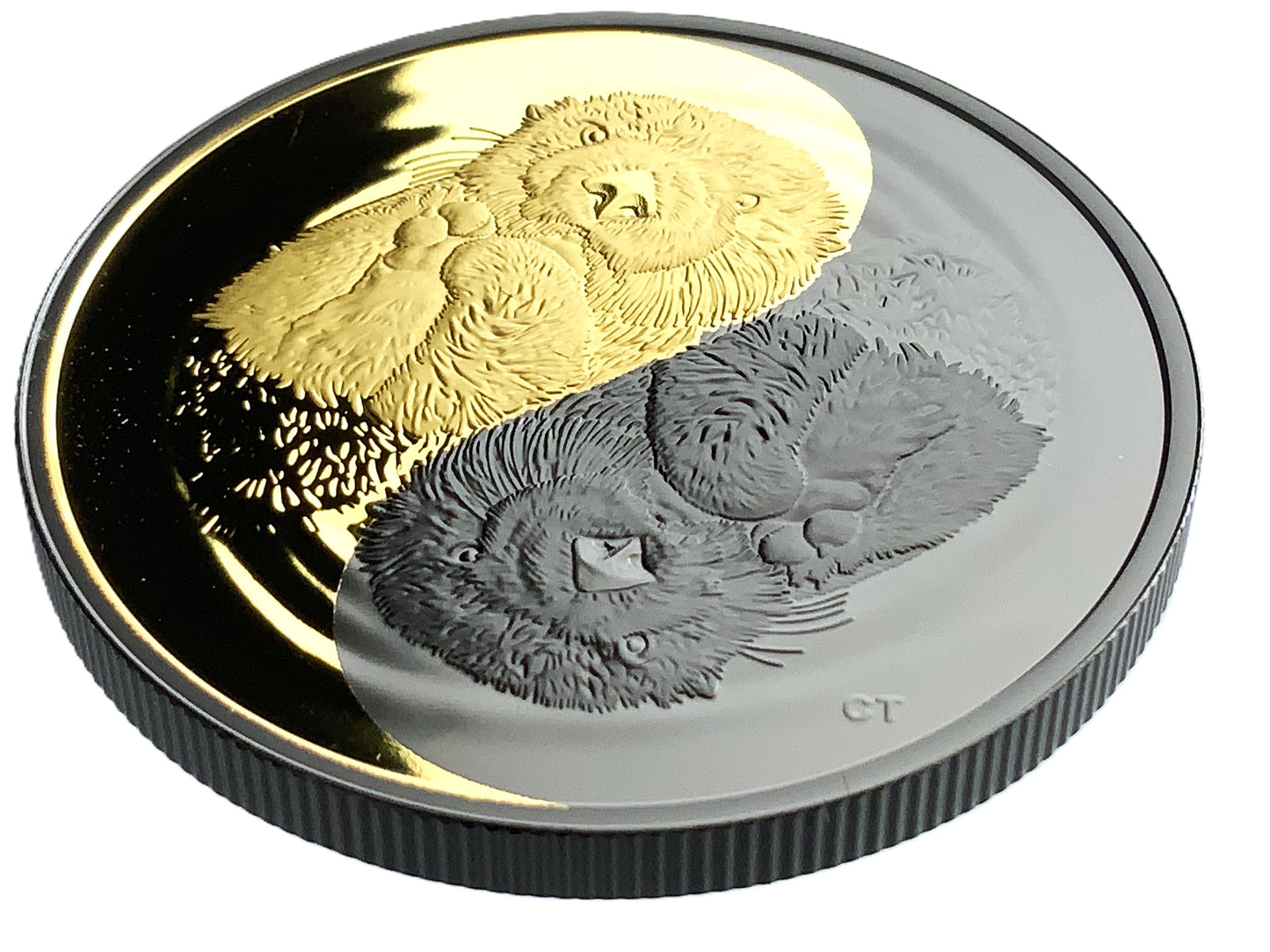 1 ozt Yin Yang Black Gold Sea Otter 9999 Silver $20