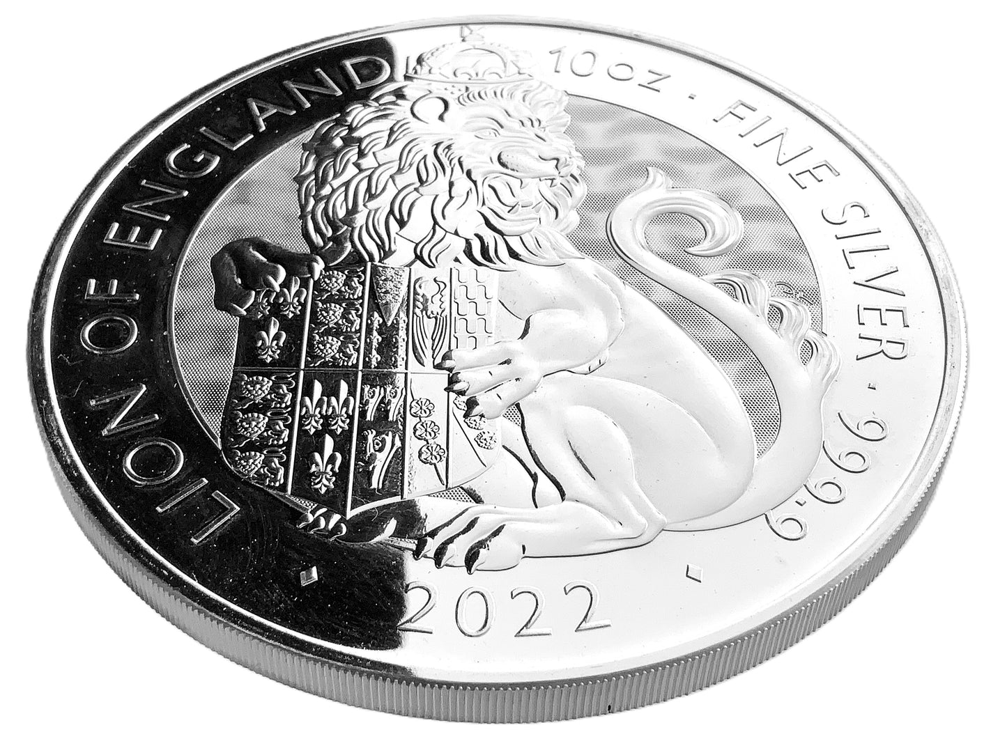 10 ozt Tudor Lion of England 9999 Silver £10