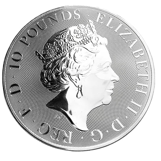 10 ozt Tudor Lion of England 9999 Silver £10
