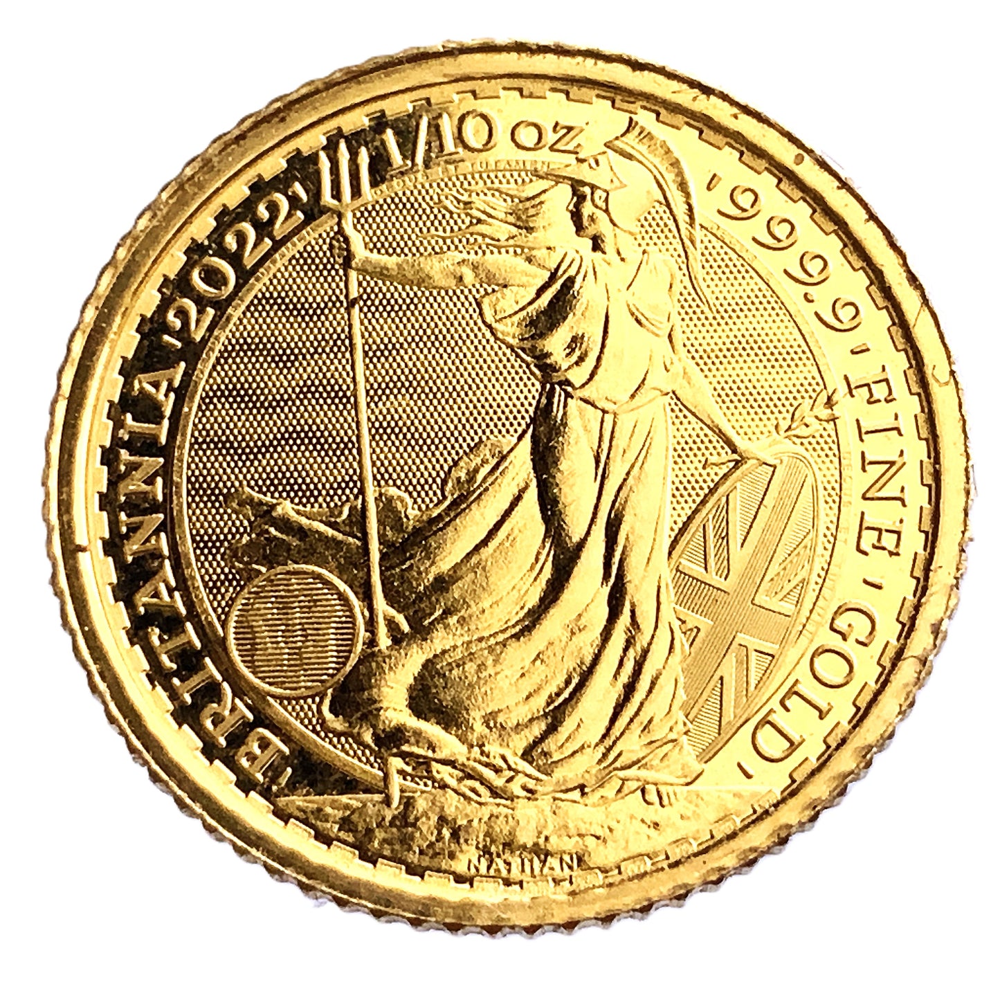 .100 ozt British Britannia 9999 Fine Gold £10 Coin