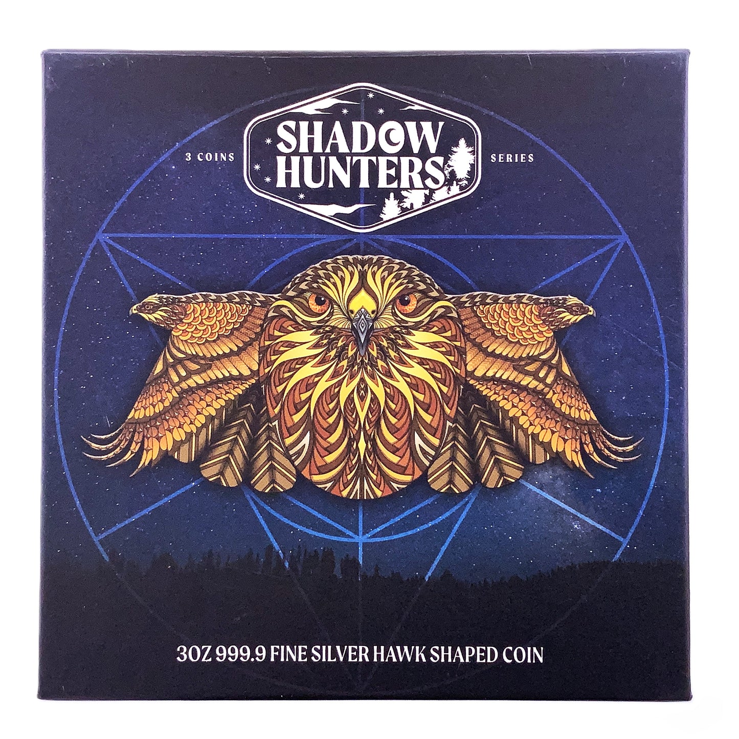 3 ozt Shadow Hunter Hawk 9999 Silver $8 Coin