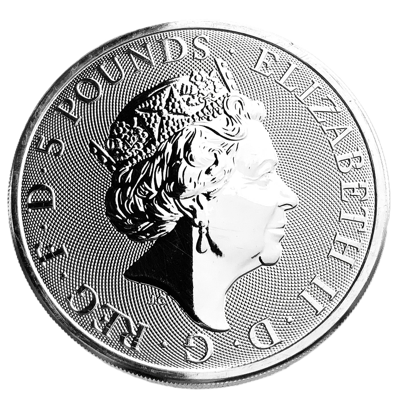 2 ozt Queen Beast Lion of Mortimer 9999 Silver £5 Coin