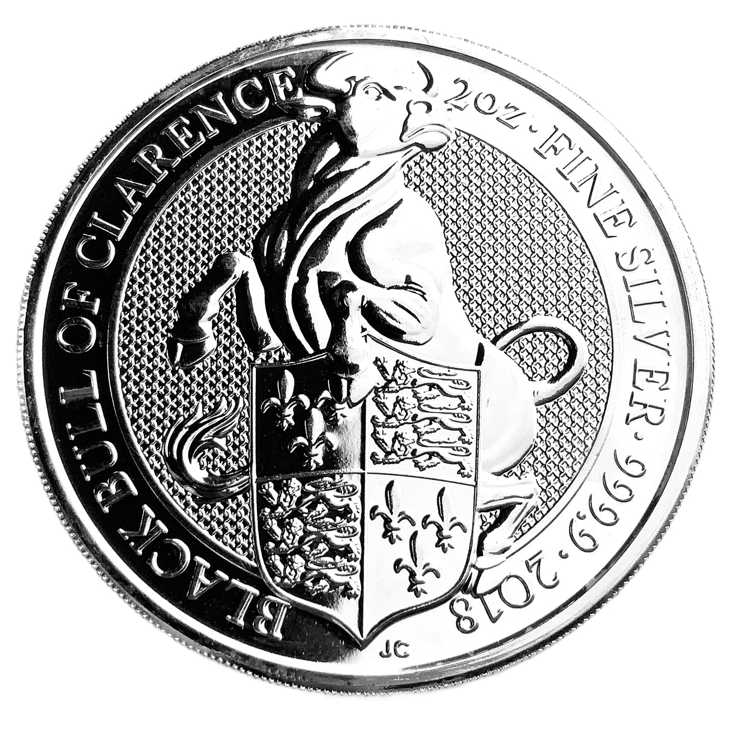 2 ozt Queen Beast Black Bull of Clarence 9999 Silver £5 Coin
