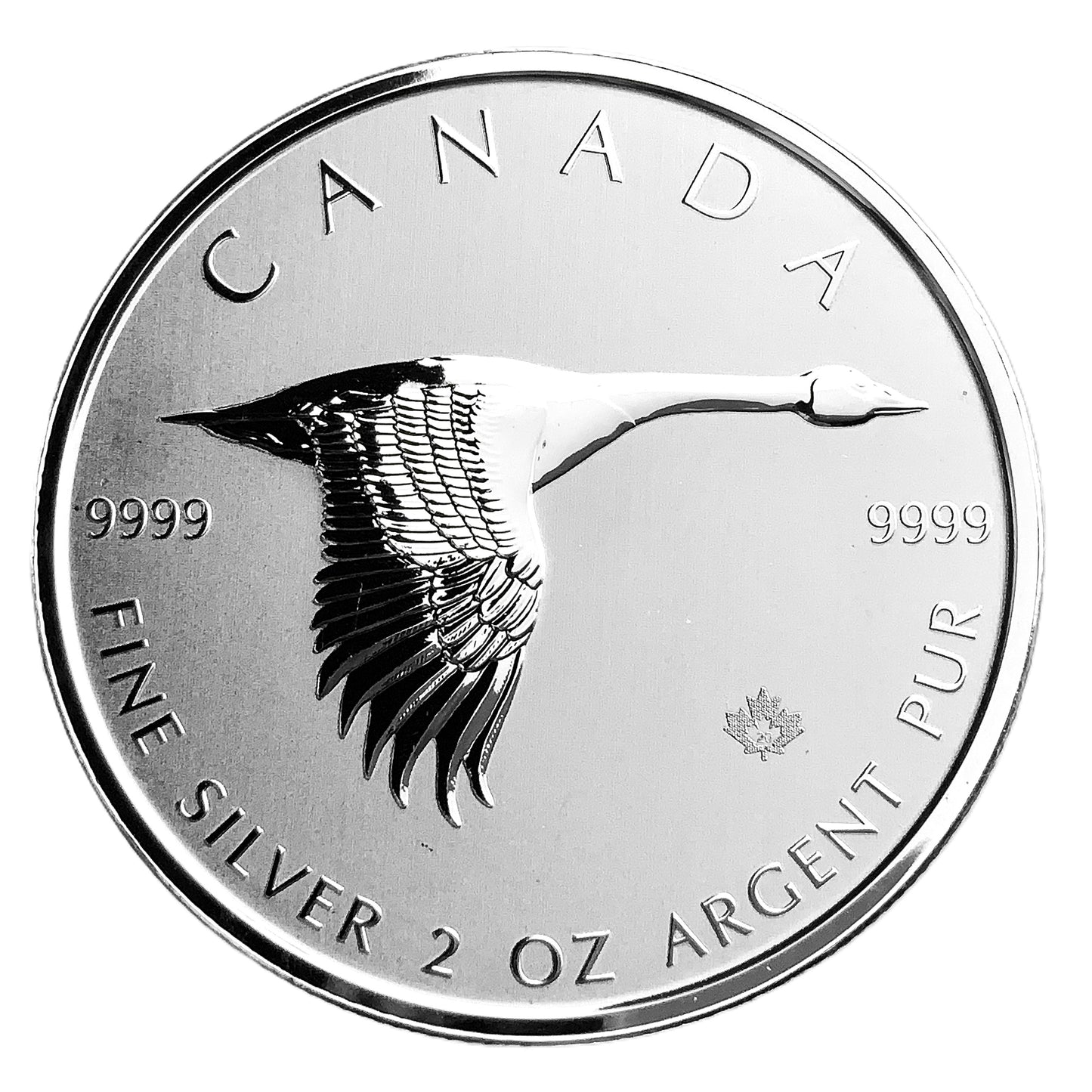 2 ozt Canada Goose in Flight RCM 9999 Fine Silver $10 Coin
