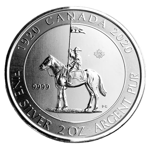 2 ozt RCMP Mounted Police Horseback 9999 Fine Silver $10