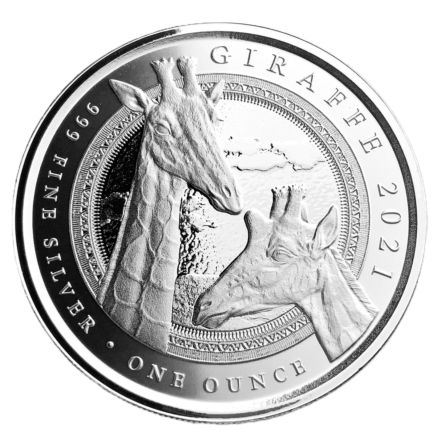 1 ozt Scottsdale Giraffes 999 Silver 1000 Francos