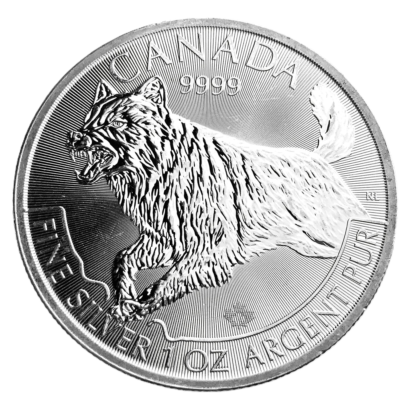1 ozt Predator Wolf 9999 Fine Silver $5 Coin