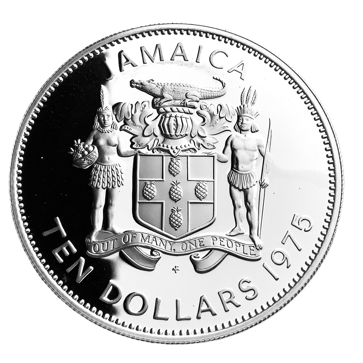 1.28 ozt Jamaica Christopher Columbus $10 Silver Coin