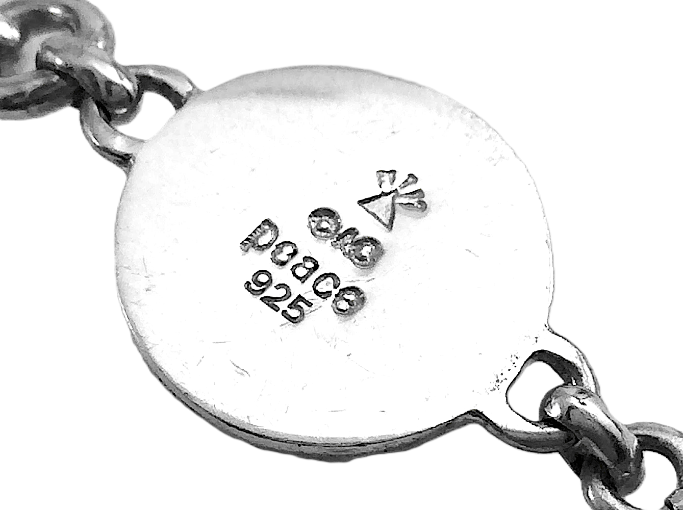 Women Vintage Ladies Sterling Silver Peace Red Garnet Stone Bracelet 7in 22.7g J004