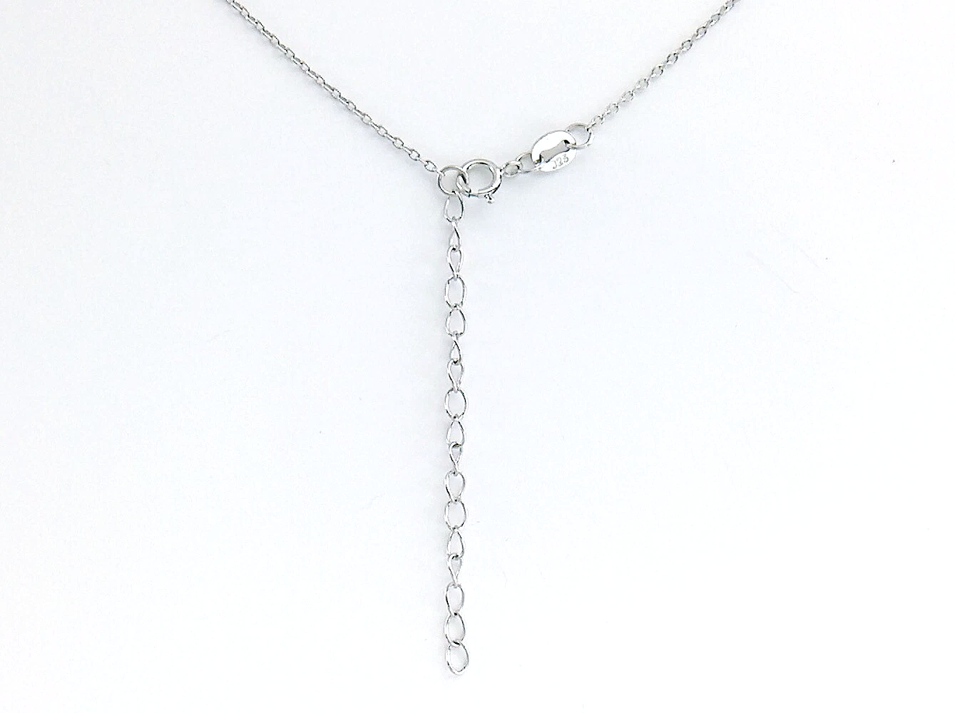 Women Vintage Ladies Marked Sterling Silver Cable Link Chain Round Blue Stone 18in 2.6g J078