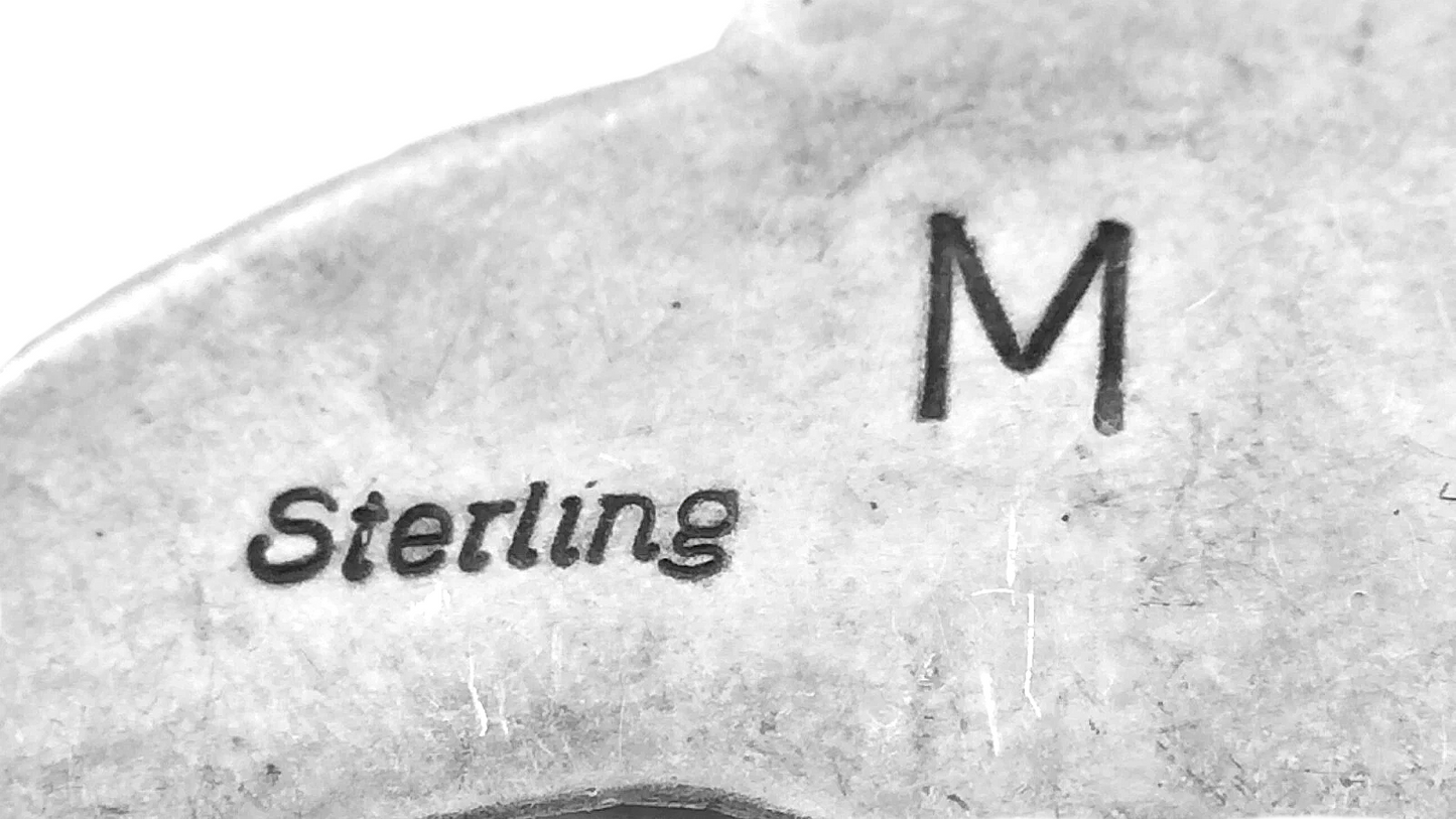 Vintage Unisex Turquoise Stone Sterling Silver Tribal Jewelry Pendant N478