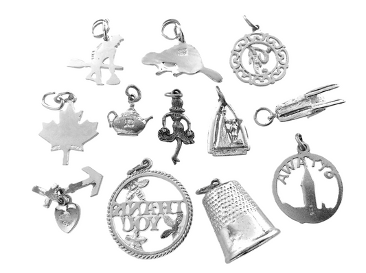 Lot of 12 Miscellaneous Pendant Charms Marked Ster 22.8 grams R591