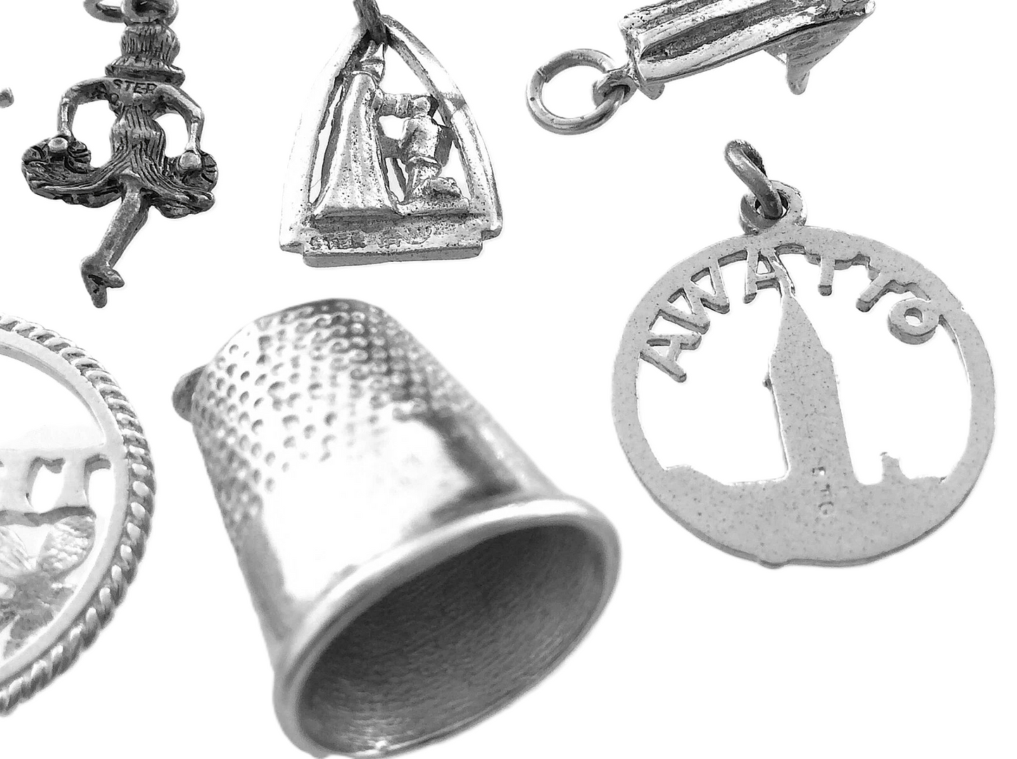 Lot of 12 Miscellaneous Pendant Charms Marked Ster 22.8 grams R591