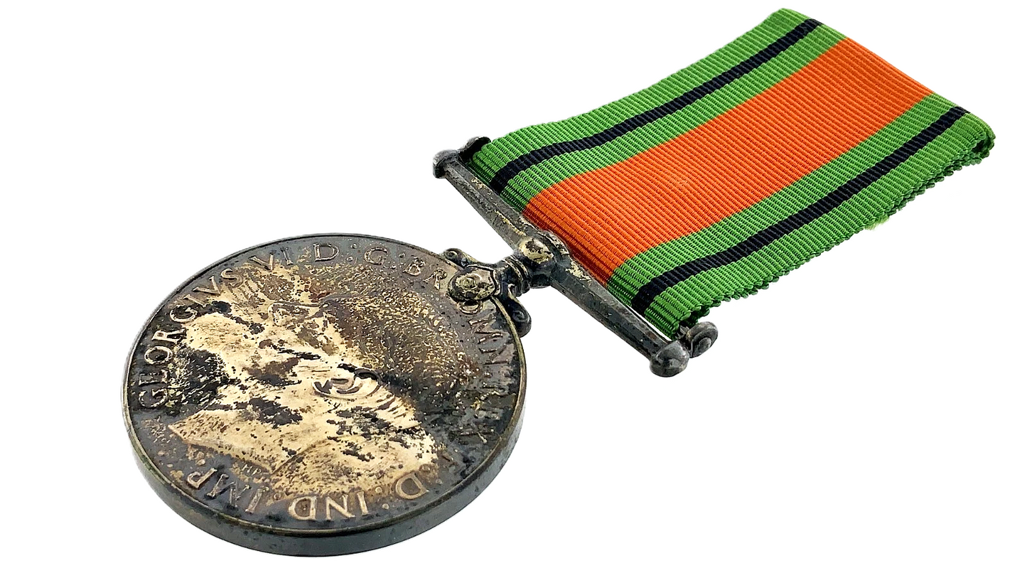 .928 ozt Defence Medal George VI British World War 2 WWII U426