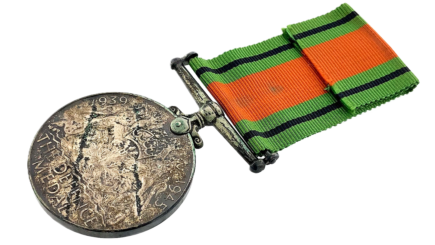 .928 ozt Defence Medal George VI British World War 2 WWII U426