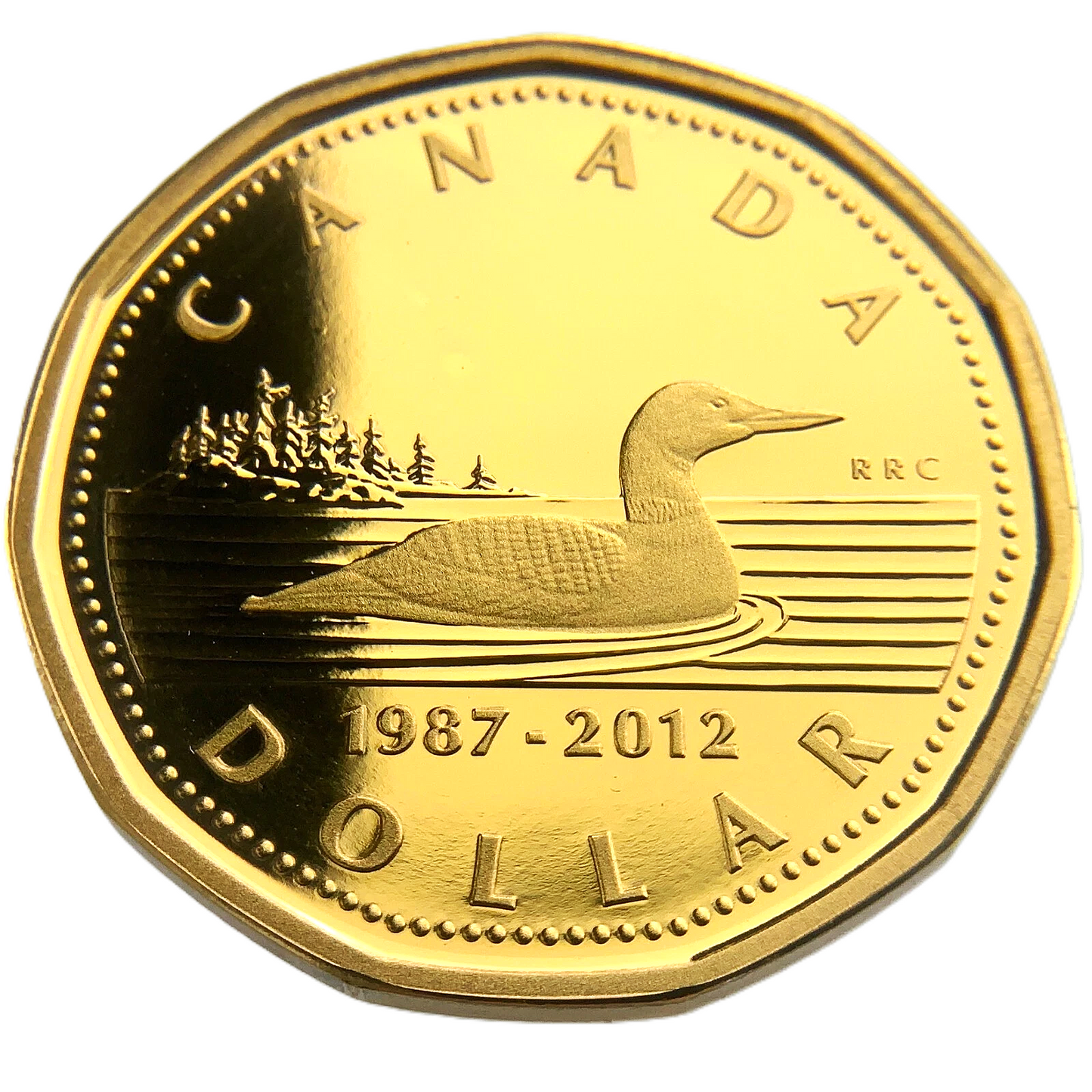 .256 ozt Gold Plated Loonie Silver $1