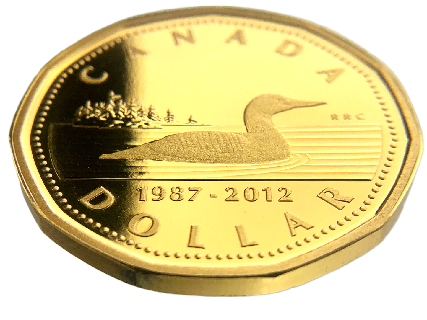 .256 ozt Gold Plated Loonie Silver $1