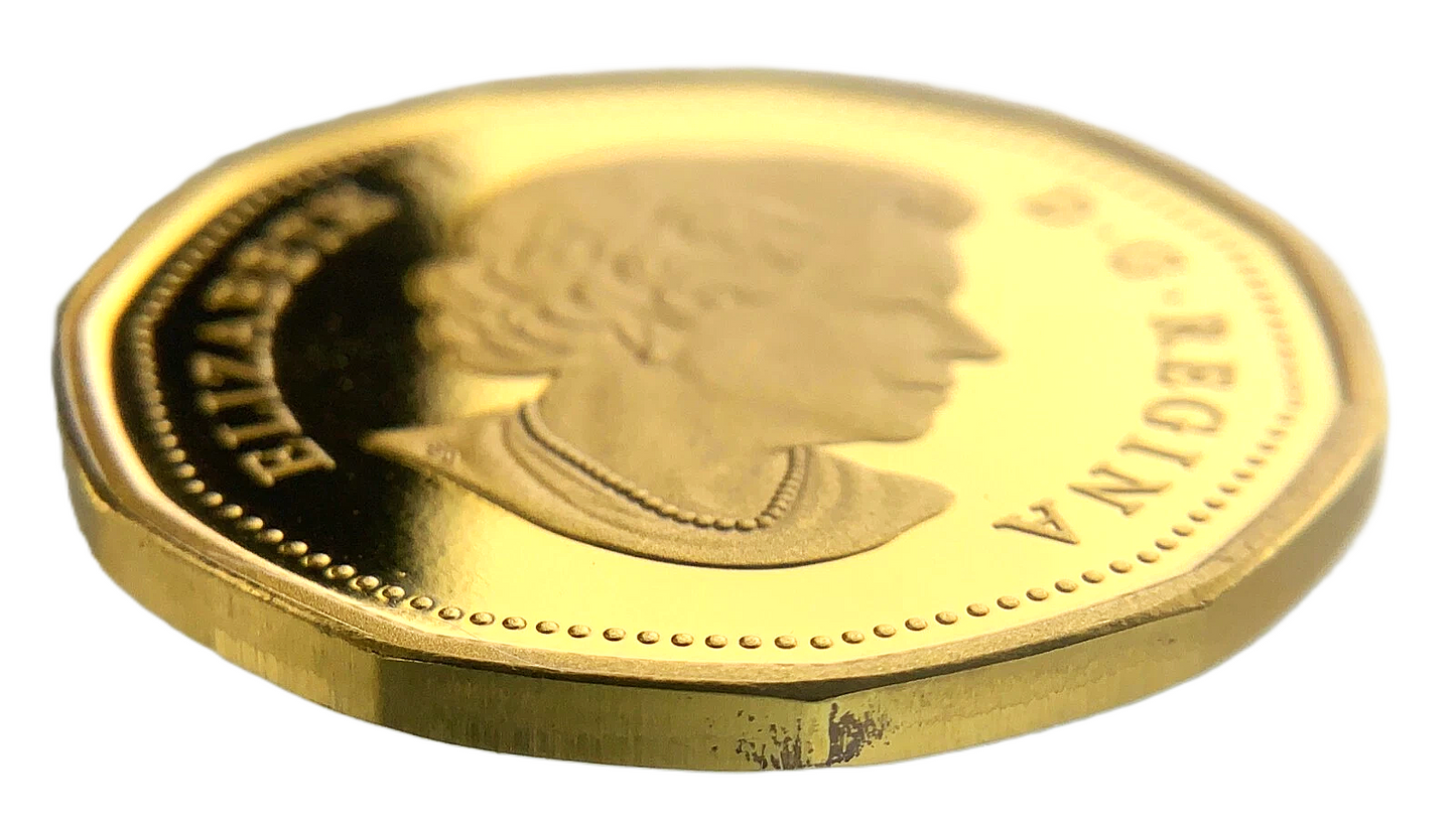 .256 ozt Gold Plated Loonie Silver $1