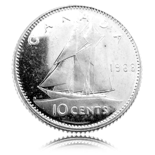 0.03745 ozt 10 Cents Dime .500 Silver 10¢