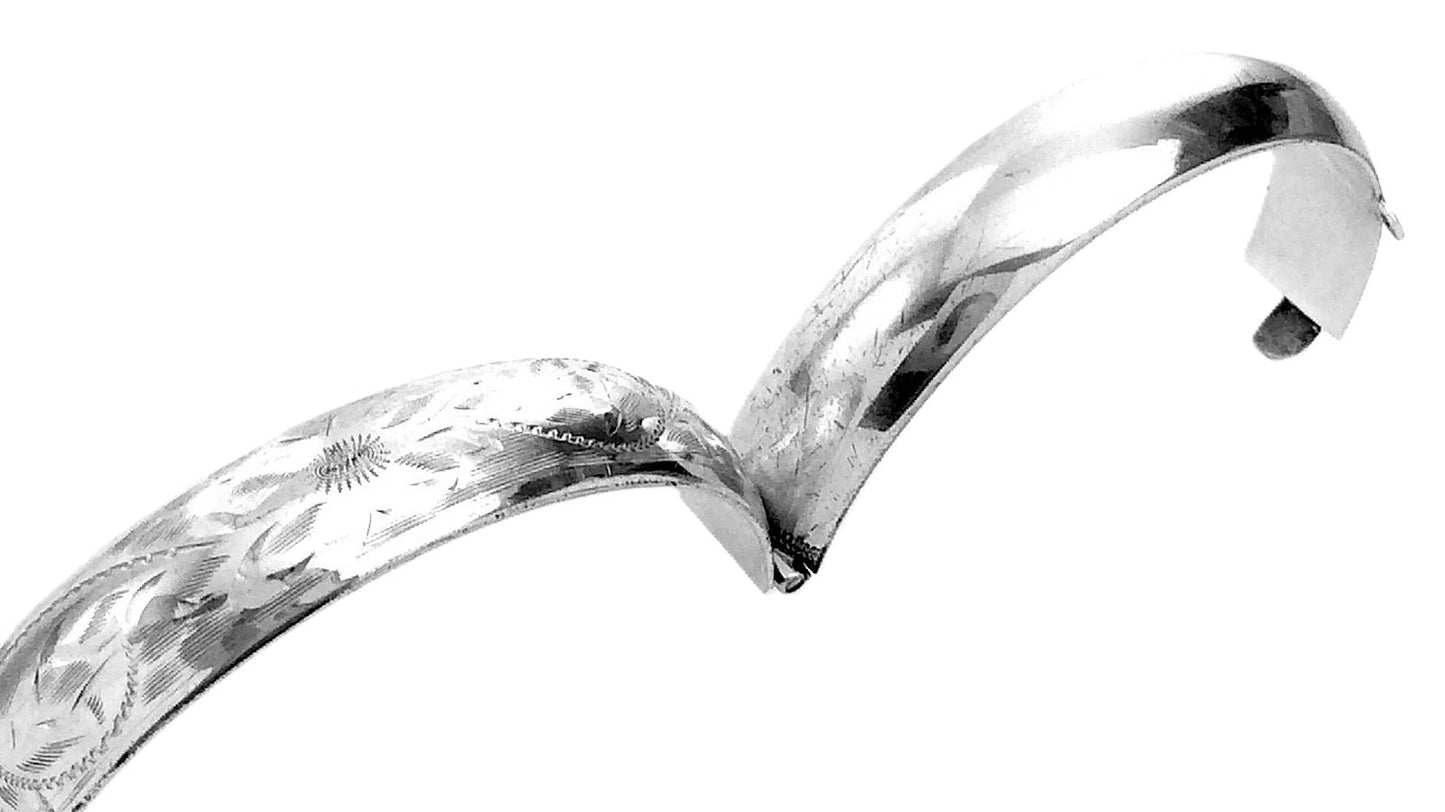 Womens Vintage Sterling Silver Forstner Bangle Bracelet 8 in 21.4g H274